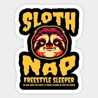 Sloth Nap. Freestyle Sleeper. Spooky Funny Sloth Gift Sticker